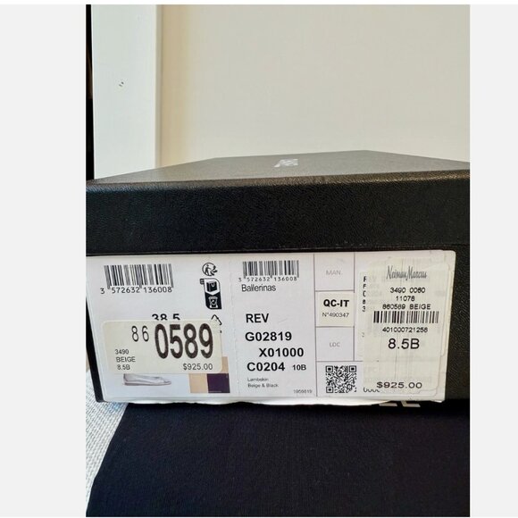 CHANEL Lambskin Beige/Black Classic Ballet Flats shoes Size 38.5 - Picture 9 of 17